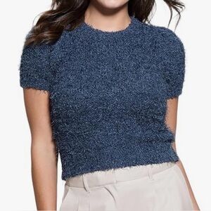 Guess - Usami Fuzzy Short-Sleeve Sweater XS - NWT